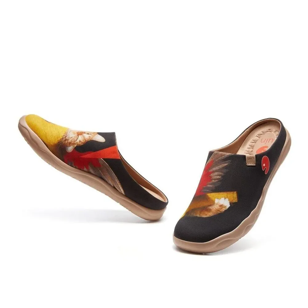 UIN Men's Mules Comfort Shoes Casual  slippers (Music Angel and the Cat 1)